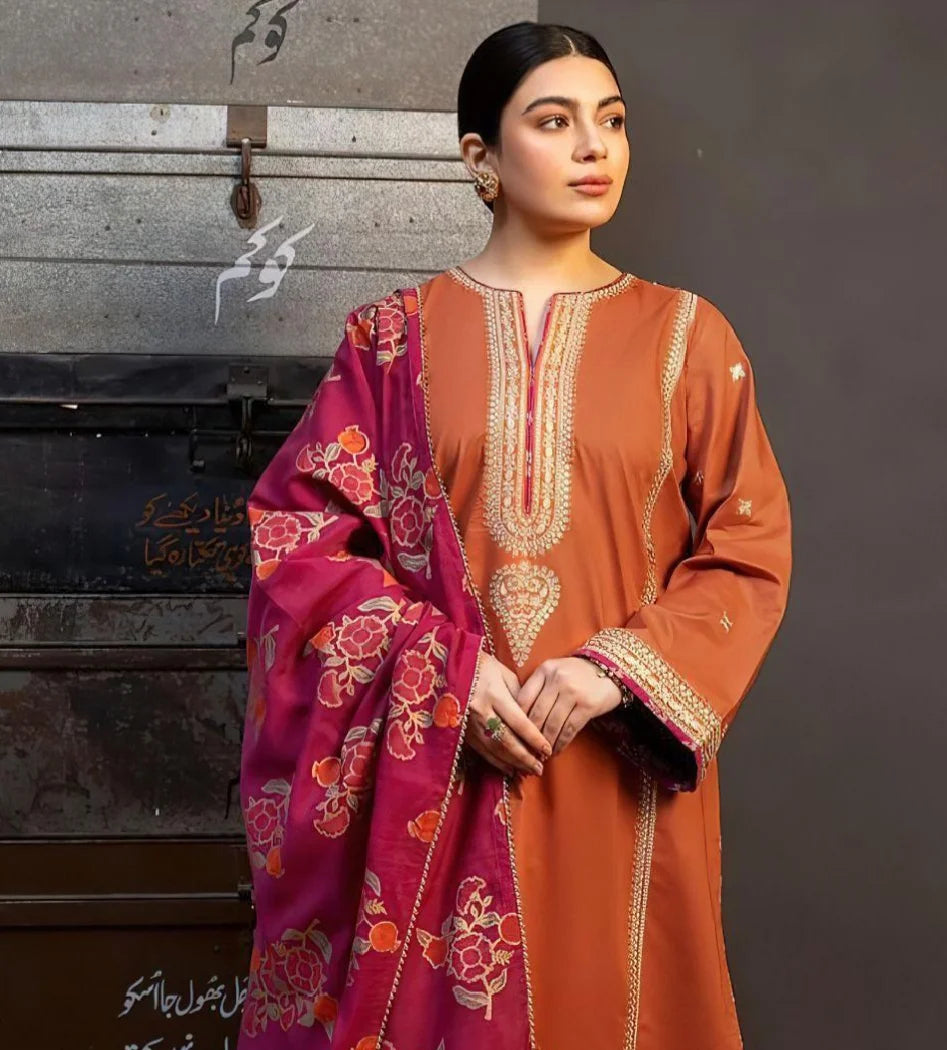 03PCS UNSTITCHED SUIT COCO by ZARA SHAHjhan MOST DEMANDING EDITION