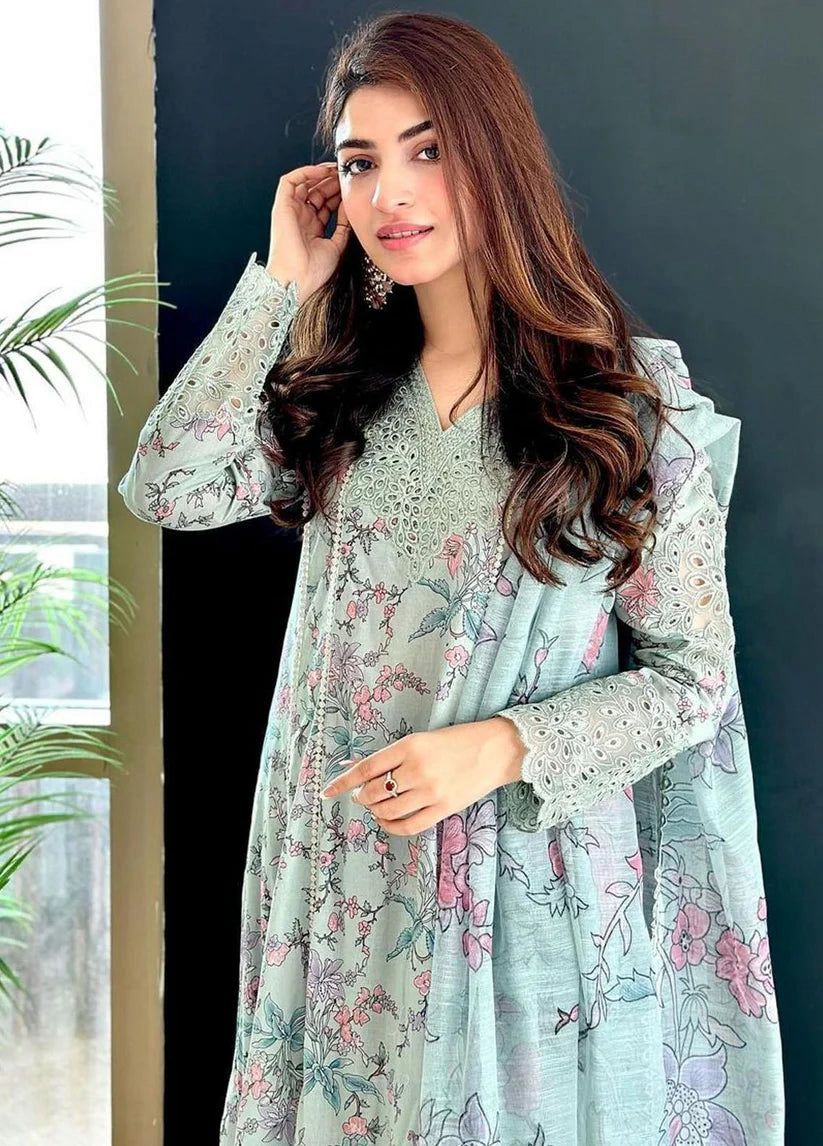 3PCS UNSTITCHED SUIT Iznik MOST DEMANDING linen EDITION