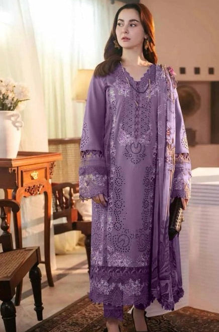 Heavy Embroidered 3PC dhanak Suit – winter 2025 Collection