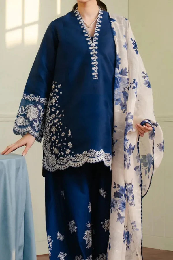 3PC  Front Full Heavy PAnel EMB  With SHALL Print Dupata