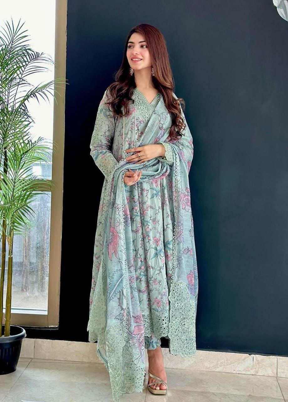 3PCS UNSTITCHED SUIT Iznik MOST DEMANDING linen EDITION