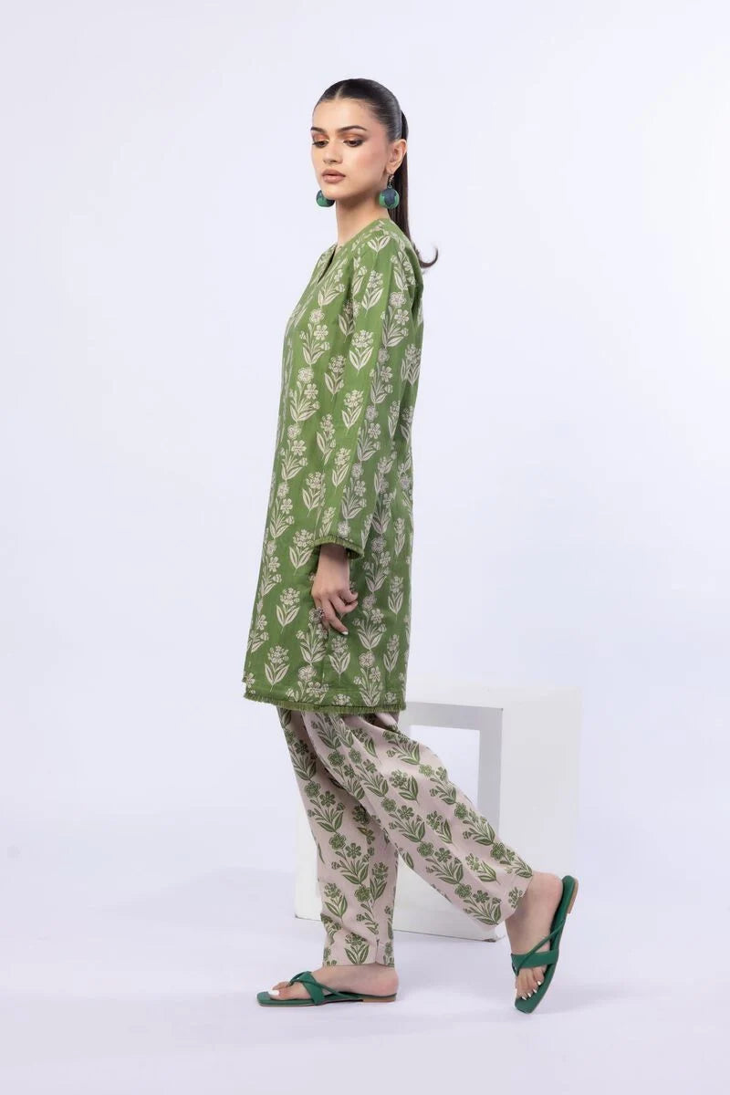 Staple Doria 2-Piece – Green Block Printed Kurta & Trouser Set for Women