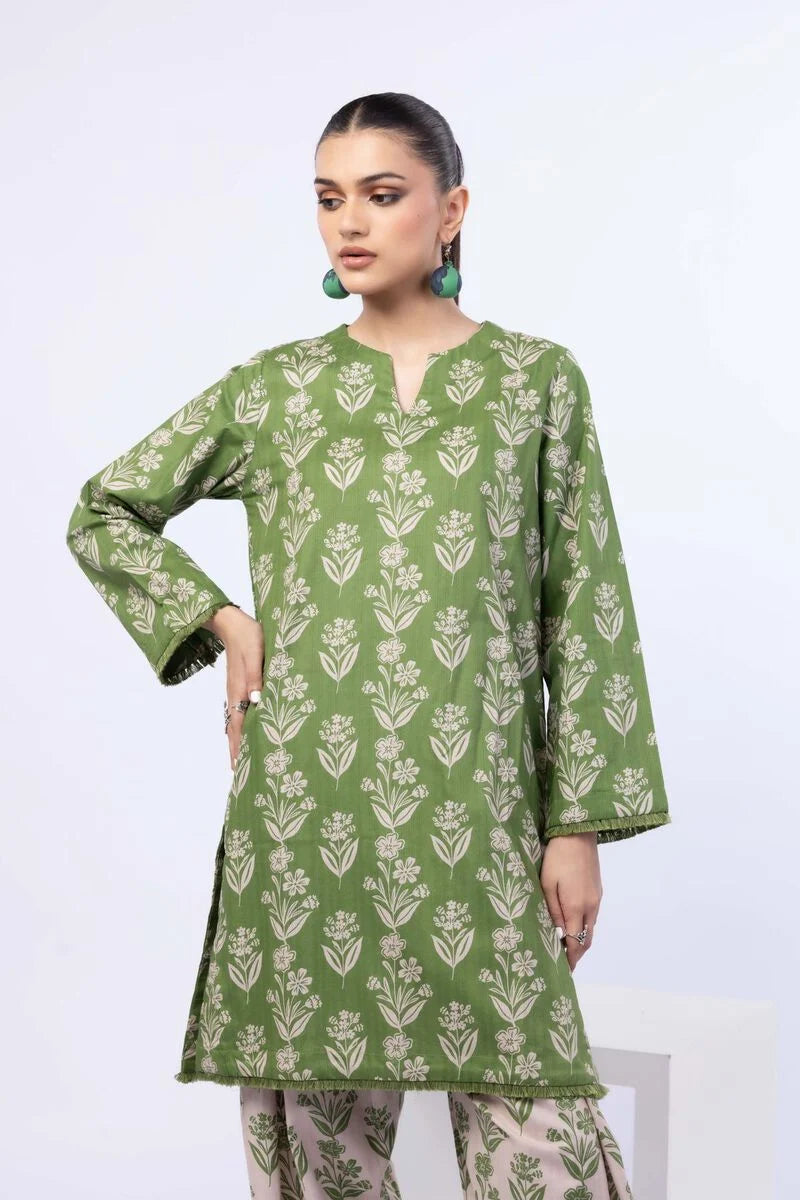 Staple Doria 2-Piece – Green Block Printed Kurta & Trouser Set for Women